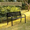 Gardenised Outdoor Steel 47 Park Bench for Yard, Patio, Garden and Deck, Black Weather Resistant Porch Bench, Park Seating - 3 of 4