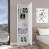 TiramisuBest Rectangle Tall Shoe Cabinet with Mirror,White - 2 of 4