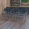 Emma and Oliver 6 Pack 330 lb. Capacity Black Plastic Folding Chair - Charcoal Frame - Event Chair - 2 of 4