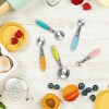 Measuring Spoons Set, Stainless Steel with Colored Silicone Handles and Metal Ring Hanger for Baking and Cooking (5 Piece) by Hastings Home - 2 of 4