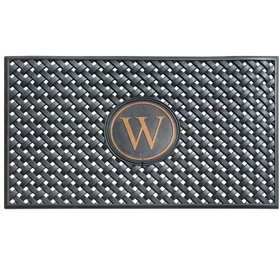 A1HC Natural Rubber Large Monogrammed Door Mat 24" x 39" Scrapes Shoes Clean of Dirt & Grime Doormat