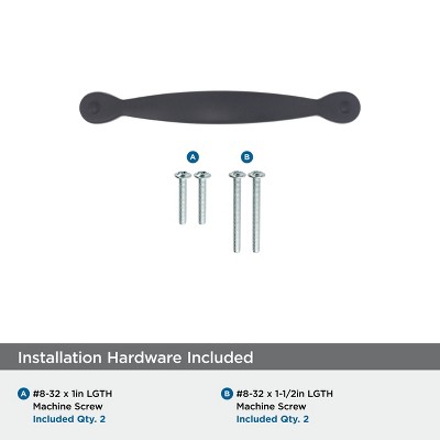 Matte Black 3-Inch Center to Center Arch Pull