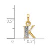 Black Bow Jewelry The Chloe Mini Diamond Accent initial K Pendant in 14k Yellow Gold - 3 of 4