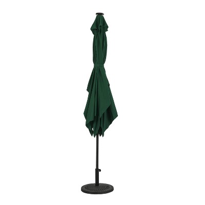 Nassau 10' x 6.5' Green Aluminum Patio Umbrella with LED Lights