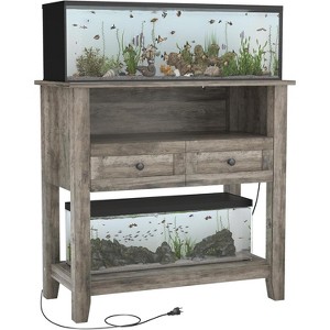 20-29 Gallon Aquarium Stand with Charging Station, 660LBS Heavy Duty Fish Tank Stand with Drawers & Open Storage - 1 of 4