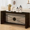 64 Inch Long Wood Console Table, Farmhouse Dining Table With Angled Metal Frame, Sofa Table For Hallway, Living Room-Cuddlewood - 2 of 4