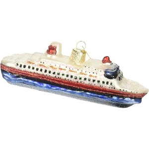 Old World Christmas Glass Blown Ornament for Christmas Tree, Cruise Ship - 1 of 3