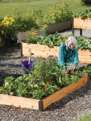 Gardener's Supply Company Cedar Raised Garden Bed | Weather Resistant Outdoor Square Planter Box For Plants, Herbs Flowers & Vegetables with