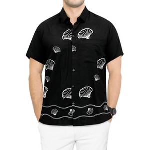LA LEELA Men's Casual Button Down Short Sleeves Hawaiian Shirt Beach Aloha Party Holidays Shirts Summer Stylish Vacation Tops - 1 of 3