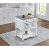 FONTOI Mobile Rolling Kitchen Island, Trolley Serving Cart with Underneath Drawer & Slide-Out Wire Storage Basket, White, 22.05"*36.07"*29.93" - 4 of 4