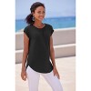 Women's 2 Pack Longline Tops - LASCANA - Pink & Black Solid 4/6 - 3 of 4