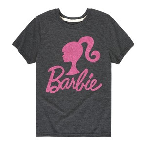 Boys' - Barbie - Barbie Logo Pink Glitter Short Sleeve Graphic T-Shirt - 1 of 4