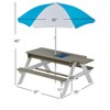 VYNXARIA Wooden Kids Picnic Table, Sand and Water Table with Umbrella, Activity Table for Outdoor Backyard Patio Play - 4 of 4