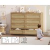 Rattan Dresser for Bedroom, Modern 8 Drawer Wooden Dresser Chest, Wide Wood Beside Table for Closet, Nursery, Living Room and Entryway - 4 of 4
