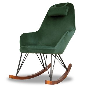 Mid-Century Modern Rocking Chair for Living Room and Bedroom with Plush Cushioning, Gentle Rocking Motion and Versatile Use for Nursery or Home - 1 of 4