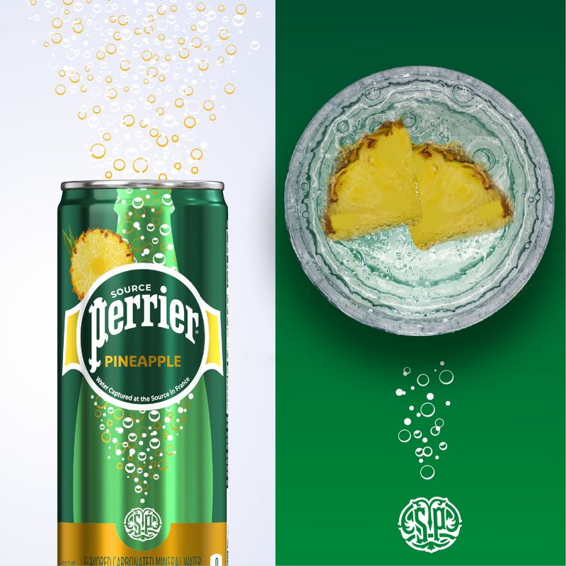Perrier Pineapple Flavored Sparkling Water - 8pk/11.15 fl oz Cans, 3 of 11