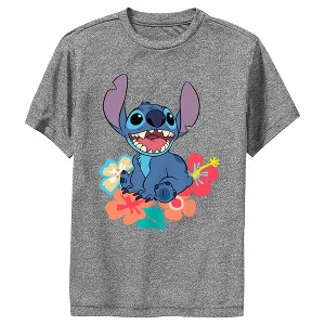 Boy's Lilo & Stitch Tropical Happy Stitch Performance Tee - 1 of 4