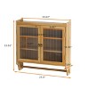 NicBex Modern 2 Glass Door Bathroom Wall Mount Cabinet Medicine Cabinet with 3 Tier Storage & Towel Rack - 3 of 4