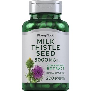 Piping Rock Milk Thistle Capsules 3000mg | 200 Count - 1 of 4