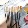 Unique Bargains Paint Brush Setfor Oil Paints Nylon Bristles with Aluminum Collar and Plastic Handle 10 Pcs - 2 of 3