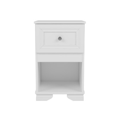 NicBex 15.5 inch Nightstand with 1 Drawer,Modern Side Table with Metal Handle and Classic Design,Bedside Table for Bedroom,Living Room,White/Gray