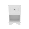 PAGED Night Stand Elegant Bedside Table Wooden Nightstand with Storage Drawer and Open Shelf for Bedroom - 3 of 4
