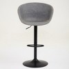 Mid-Century Modern PU Leather Bar Stool with Adjustable Height, 360¡ã Swivel, Ergonomic Back, and 17.7" Base for Kitchen Island, Counter, or Bar - 2 of 4