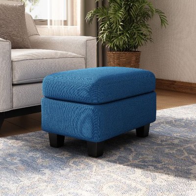 CAVINAS Plush Upholstered Ottoman Bench, Ottoman Foot Rest, Bedroom End Bench, Entryway Padded Footstool with Birch Wood Legs