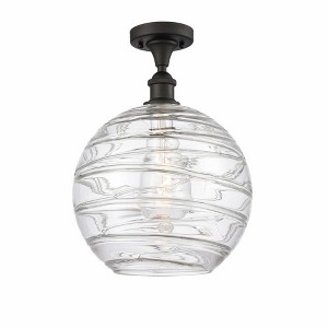 Athens Deco Swirl - 1 Light Semi-Flush Mount In Industrial Style-15 Inches Tall and 10 Inches Wide - 1 of 1