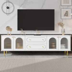 78.7'' Modern TV Stand,TV Cabinet With Fluted Glass Doors,TV cabinet With Drawers, TV Stand Console For Living Room-Cuddlewood - 1 of 4