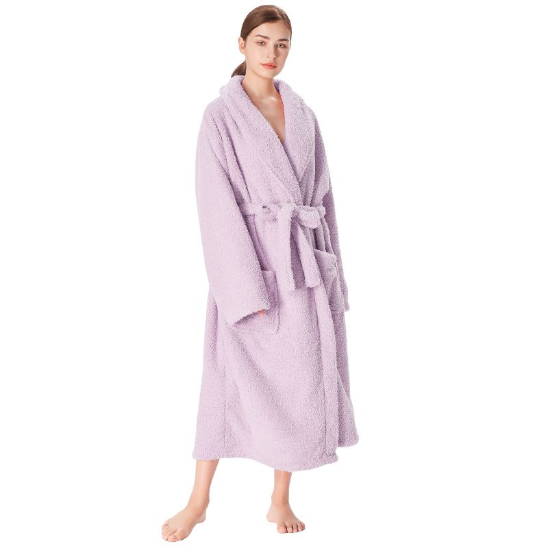 Catalonia Womens Plush Long Robe, Warm Comfy Fluffy Bathrobe, Gift for Her, 5 of 8
