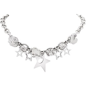 Chunky Silver Star Choker | Y2K Punk Rave Necklace - 1 of 4