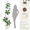 Artificial Plants Rubber Tree, Faux Fiddle Leaf Fig Tree Indoor Artificial Trees Tall Plant Fake Tree Tropical Large Floor Tree Real Touch - 2 of 4