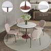 LeisureMod Bristol 35'' Modern Round Dining Table – Durable MDF Top and Wood-Transfer Cherry Steel Base for Kitchen, Dining Room, or Cafes - 2 of 4
