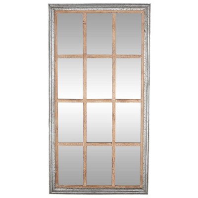 35" x 67" Oversized Full Length Window Mirror with Silver Wood Frame- Olivia & May