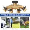 Infurnic Hose Nozzles and Wands Water Hose Splitter Durable 4 Way Heavy Duty Brass Hose Adapter, Ideal for Outdoor Faucet and Hose Bib Applications - 3 of 4