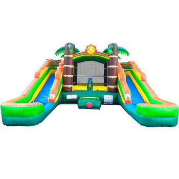 Pogo Bounce House Crossover Double Water Slide Bounce House Combo