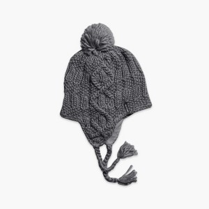 Turtle Fur Gianna Pom Earflap Beanie - Women's Merino Wool Winter Hat with Ear Flaps - 1 of 2