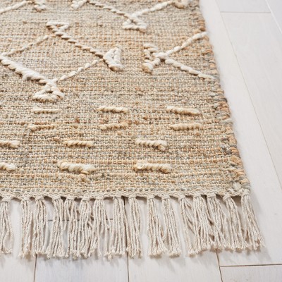 Handmade Ivory Cotton Round Non-slip Rug, 3' x 5'