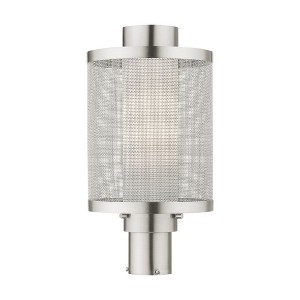 Livex Lighting Nottingham 1 - Light Post Light in  Brushed Nickel - 1 of 2