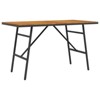 vidaXL Dining Table - Black, 43.3x21.7x24.4 in, Made from Solid Acacia Wood - 2 of 4