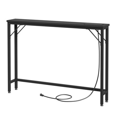 Slim Console Table with Built-in Outlets, Narrow Console Table for Small Spaces, Behind Your Couch or in Tight Areas