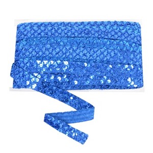 Sewing Sequin Trim 0.9 Inch 4 Row, 25 Yards Glitter Sequin Ribbon Metallic Stretch Bling Strip DIY Craft Decoration - 1 of 4