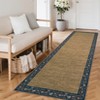 Modern Bordered Living Room Rugs, Washable Soft Floral Bedroom Rugs Non Slip, Farmhouse Solid Home Decor Carpet - 2 of 4