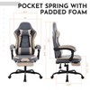 TopComfy Task and Office Gaming Chair Ergonomic Massage Lumbar Support 3D Linkage Armrests Footrest Swivel For Home Office, Beige, 30.31"*22.44"*9.84" - 4 of 4