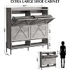 Large Shoe Cabinet with Flip Drawers,Freestanding Shoe Storage Cabinet Organizer,Dry and Wet Separation Shoe Organizer with Metal Legs - 3 of 4