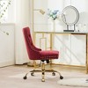 Okak Simple Luxury Tufted Button Swivel Office Chair with Chrome Metal Base & Nailhead Trim,Adjustable Desk Chair for Office,Living Room - 4 of 4