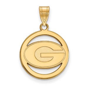 Black Bow Jewelry 14k Yellow Gold Plated Sterling Silver Georgia Bulldogs NCAA Small Pendant - 1 of 3