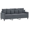 vidaXL 3-Seater Sofa Dark Gray 70.9 in. Velvet - 2 of 4