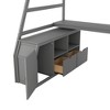 NicBex Twin Size Bunk Bed with Desk Loft Bed Bed Frame with 2 Shelves, 7 Drawers, Stair and Full Length Guardrails, No Box Spring Required - 4 of 4